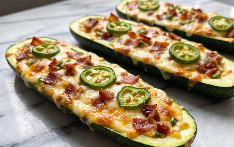 Jalapeno Popper Zucchini Boats