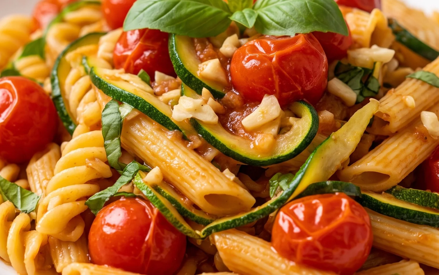 Healthy Tomato Zucchini Pasta