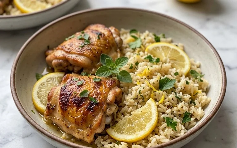 Greek Chicken and Lemon Rice (30 Minutes, One-Pot)