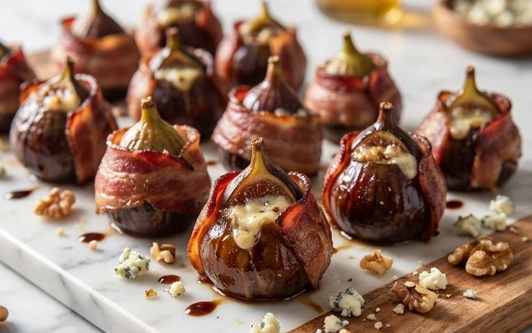 Beef Bacon Wrapped Stuffed Figs