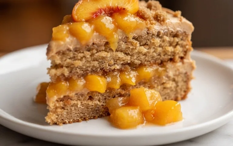 Brown Sugar Layer Cake with Peach Filling