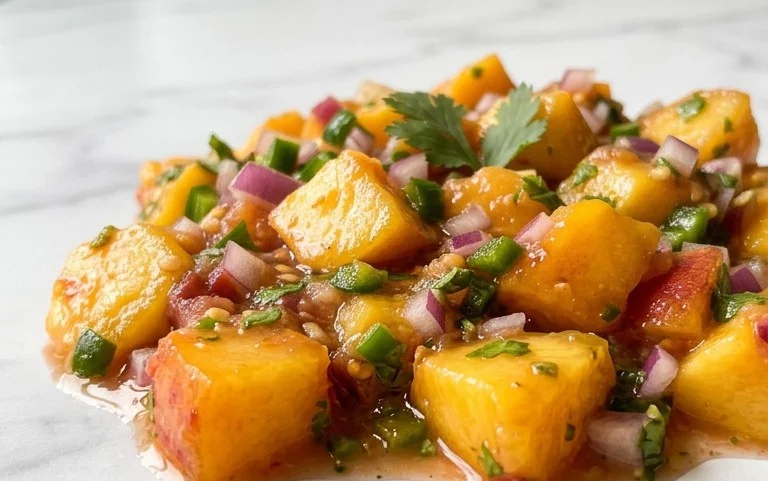 Sweet & Spicy Peach Salsa Canning Recipe