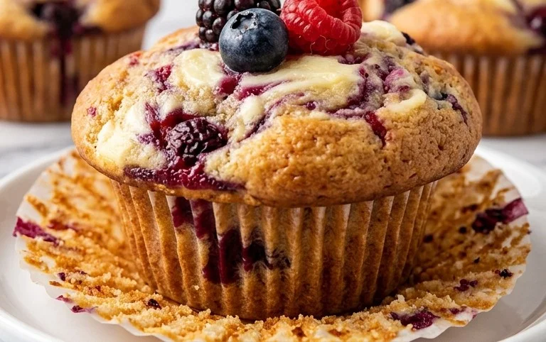 Berry Cream Cheese Muffins