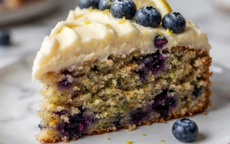 Blueberry Zucchini Cake with Lemon Buttercream