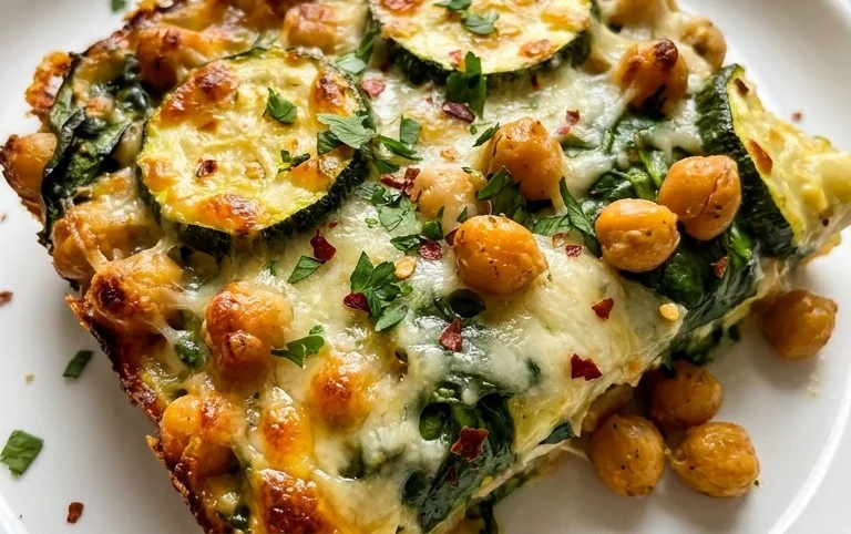 Spinach Zucchini Chickpea Bake